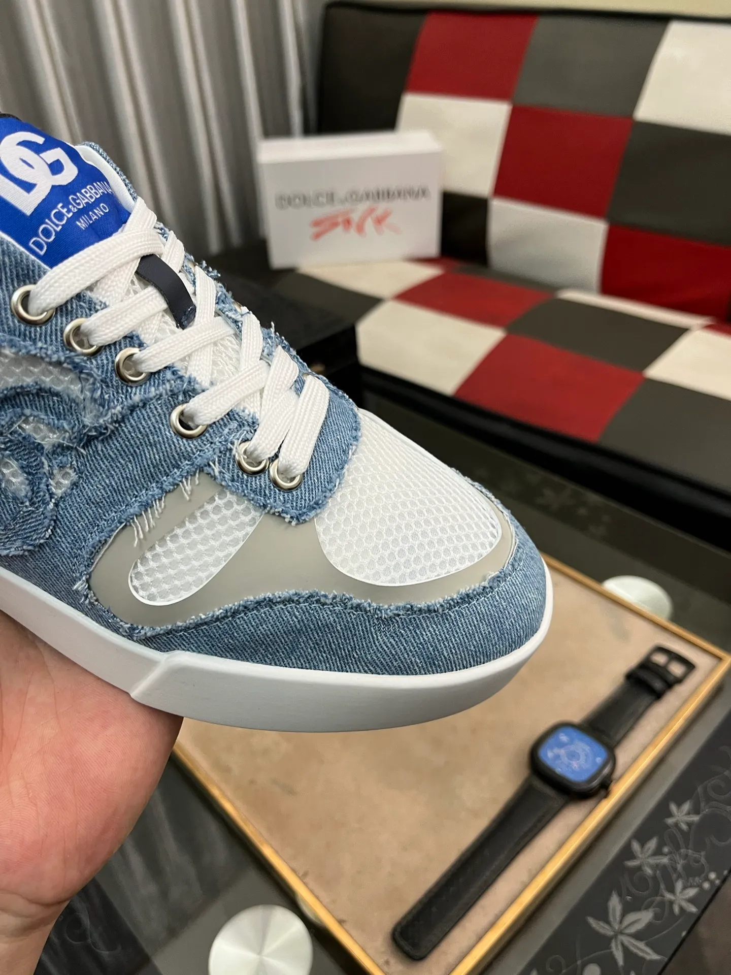 Men's shoes 💰440⌚️⌚️【DG～】Men's casual shoes are on sale at the same time 🔶🔷🔜The upper is made of cowhide stitching fabric ➕Mesh lining, comfortable and breathable, sole: original comfortable and wear-resistant outsole, ⚠️The real thing📱Photographed🎬The real thing is better📢📢📢Number: 35-46